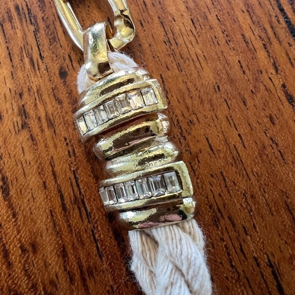 Vintage Gold Link Rope with Beads Patriotic Necklace 14" Length - Picture 5 of 7